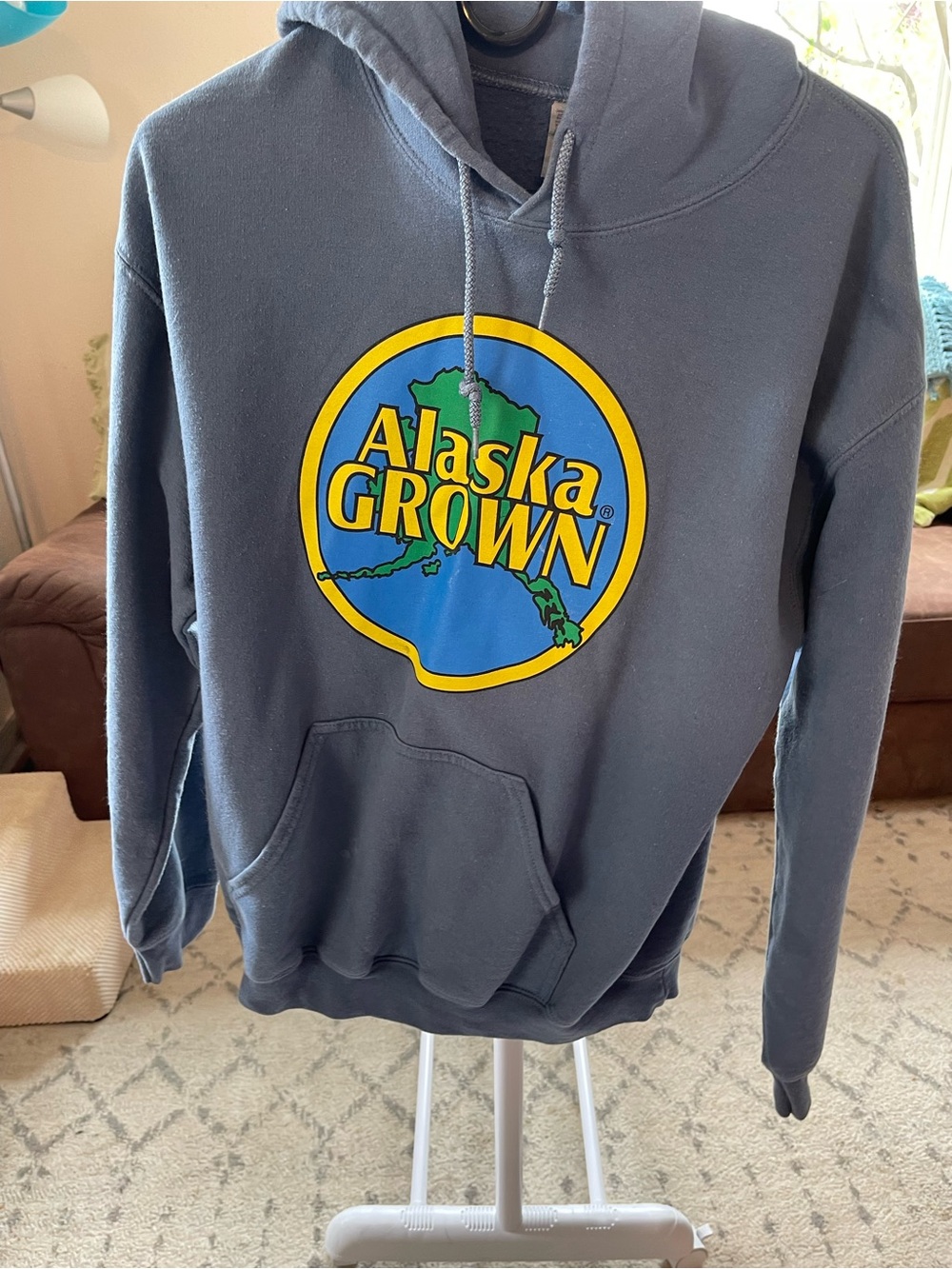 Graphic Crewneck Hoodie - Slate Blue
